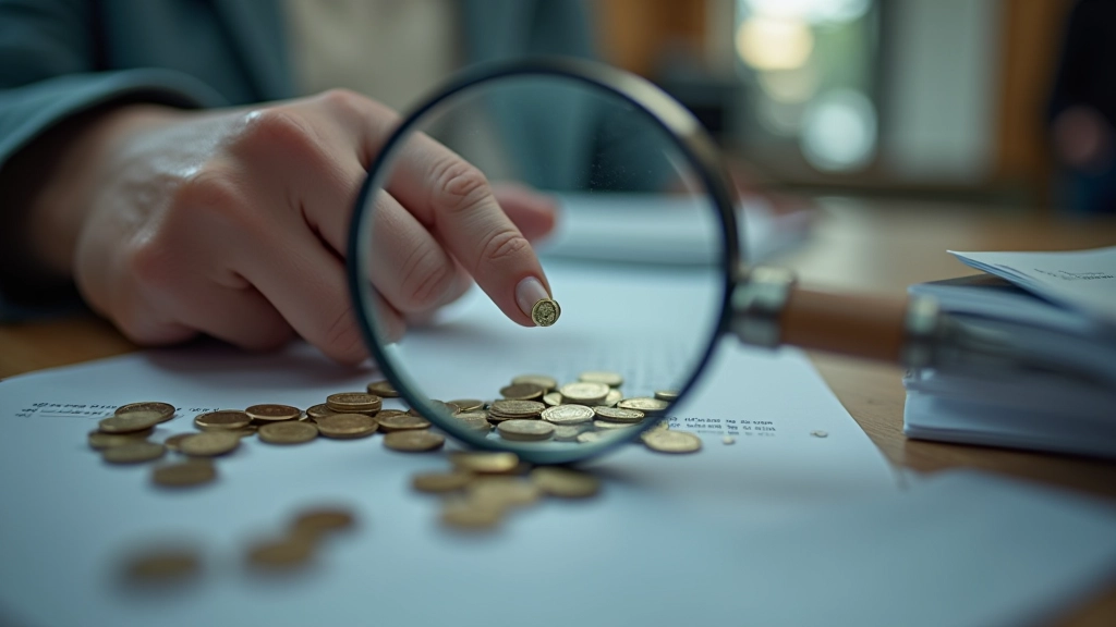 Magnifying glass examining small items representing long-tail keywords in search strategy